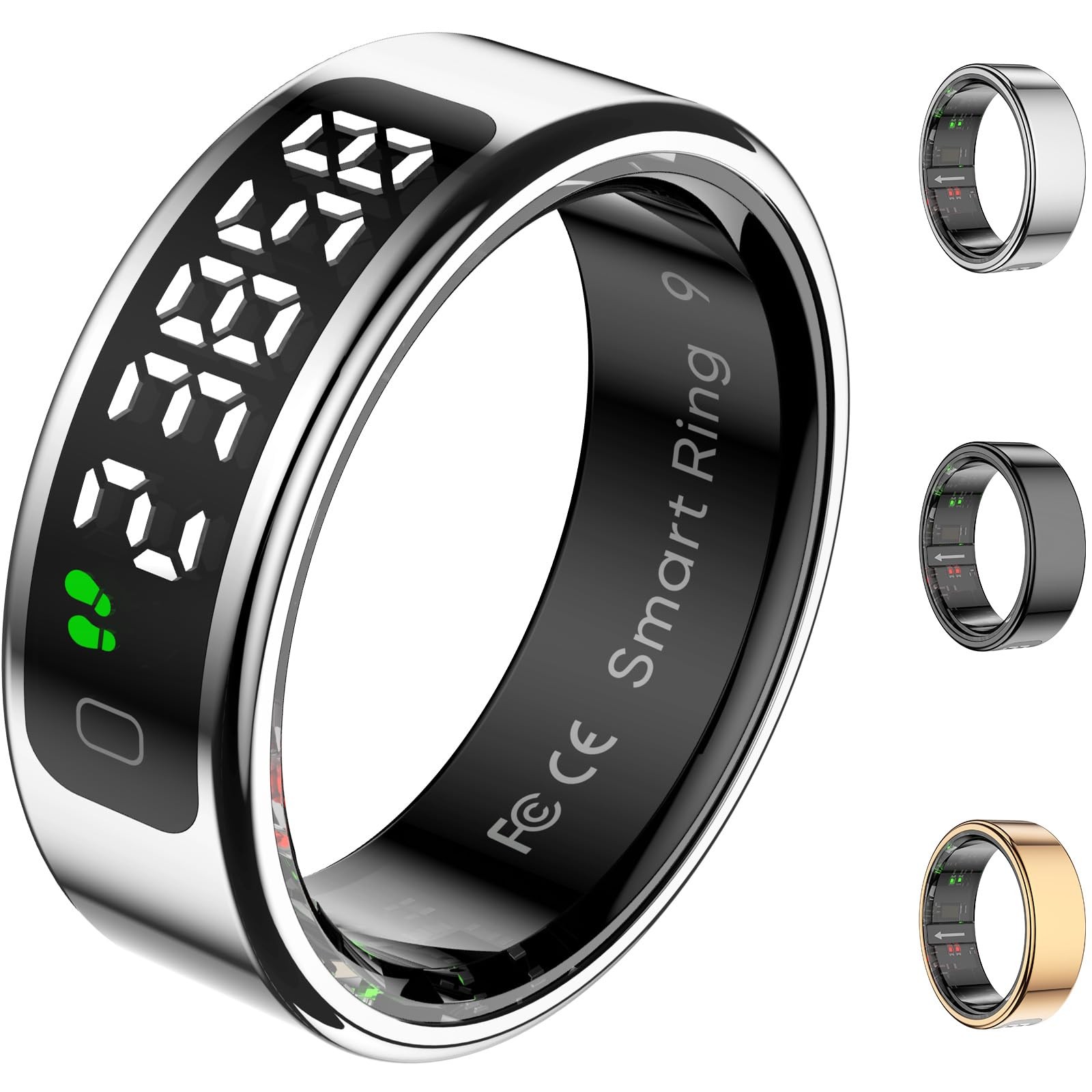 Smart Ring Health Tracker with Display Screen, Sleep Tracker Ring with Heart ...
