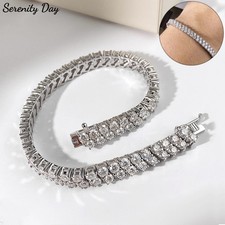 Serenity 2 Row 2.5mm 3mm D Color Moissanite Tennis Bracelet for Women Men Gift S