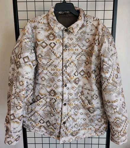 & Lore By Tahoe River Men's Reversible Coat Large Snap Buttons Brown Outerwear  image 11