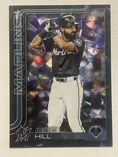 2025 Topps Update Derek Hill Black Diamanté Parallel #/10 Miami Marlins