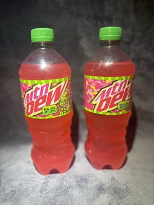 2 Sealed Mountain Dew Major Melon Bottle Full 591 mL Canadaian 
