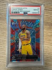 2024 PANINI DONRUSS OPTIC MY HOUSE RED SHIMMER #3 LEBRON JAMES /75 PSA 10