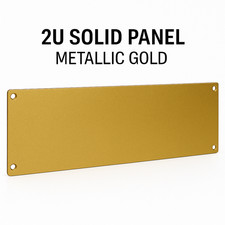 Custom Metallic Gold 2U Rack Panel   Solid Steel Cover for 19  Mount Gear