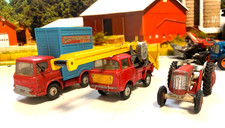 CORGI.BEDFORD TK CHIPPERFIELDS TRANSPORTER.JEEP F150. MASSEY FERGUSON 65 TRACTOR