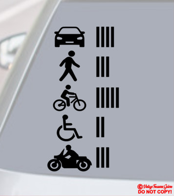CAR ACCIDENT TALLY Vinyl Decal Sticker Truck Rear Window Bumper THINGS I'VE HIT
