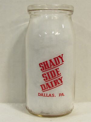 TRPP Cottage Cheese Milk Bottle Shady Side Dairy Dallas PA LUZERNE CO Sour Cream