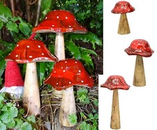 XXL Deko-Holz-Pilz"Fliegenpilz Dost wellig Lack"Auswahl 20/28/37 Landhaus Herbst