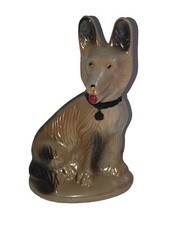 German Shepard Figurine High Gloss Ceramic Dog Belgian Malinois Vintage Brazil