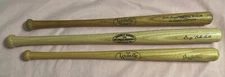 3 Louisville Slugger Babe Ruth,Dave Justice & Museum Mini Souvenir Baseball Bats