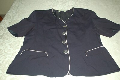 Biagini By Sofra, Damenjacke, blau, Acetat und Baumwolle, Gr. 46, gebraucht