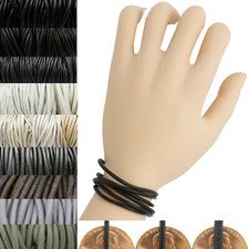 Leather Cord Multi Wrap Bracelet Custom Handmade 72 inches Black Gray White USA