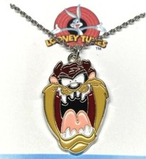 Looney Tunes Tazmanian Devil 18 Inch Necklace Signed Warner Bros Silver Pl NEW