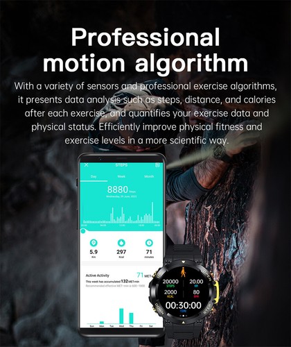 Waterproof Smart Watch for Men Activity Fitness Tracker Touchscreen Bluetooth - Picture 9 of 15