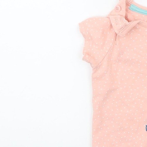 John Lewis Girls Pink Polka Dot Cotton Blend T-Shirt Size 3-6 Months B - Picture 9 of 12