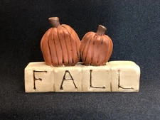 Blossom Bucket Primitive Folk Art “Fall" Blocks with Pumpkins Suzi Skoglund 2003