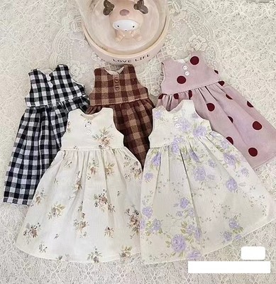 Clothes Blythe Sleeveless Dress Cute Floral Polka Dot Checkered Prints  1/6 30cm