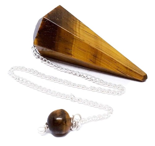 Tigers Eye Pendulum Dowser Crystal Gemstone Reiki Stress Release Stone - Picture 6 of 21