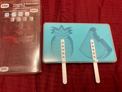 Ice Pop Tray. Pineapple and watermelon shapes. BPA free. Blue. 
