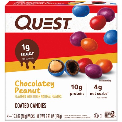 Coated Candy Pieces,Chocolatey Peanut,High Protein, 4 Ct,Bites
