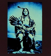 Sioux Warrior Flying Pipe Native American Tribe Photo Slide Vintage Sioux Warrior Flying Pipe Native American Tribe Photo Slide Vintage