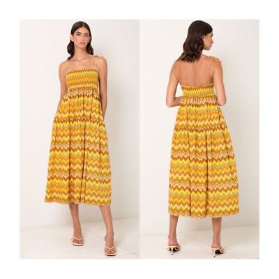 SWF Sol A Line Dress Floral ZigZag Chevron Small | eBay