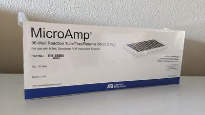 APPLIED BIOSYSTEMS MicroAmp 96-Well Tube/Tray/Retainer Set 0.2mL 403083 (20/Pack