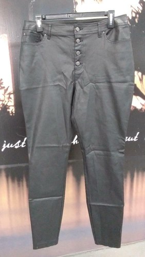 Bar III Faux Leather Pants (Shiny Black 