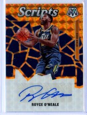 2019-20 Panini Mosaic Scripts Orange #35 Royce O'Neale AUTO - Utah Jazz 