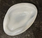 Vintage Blenko Amoeba Ashtray Freeform White Opalescent Art Glass Trinket Dish