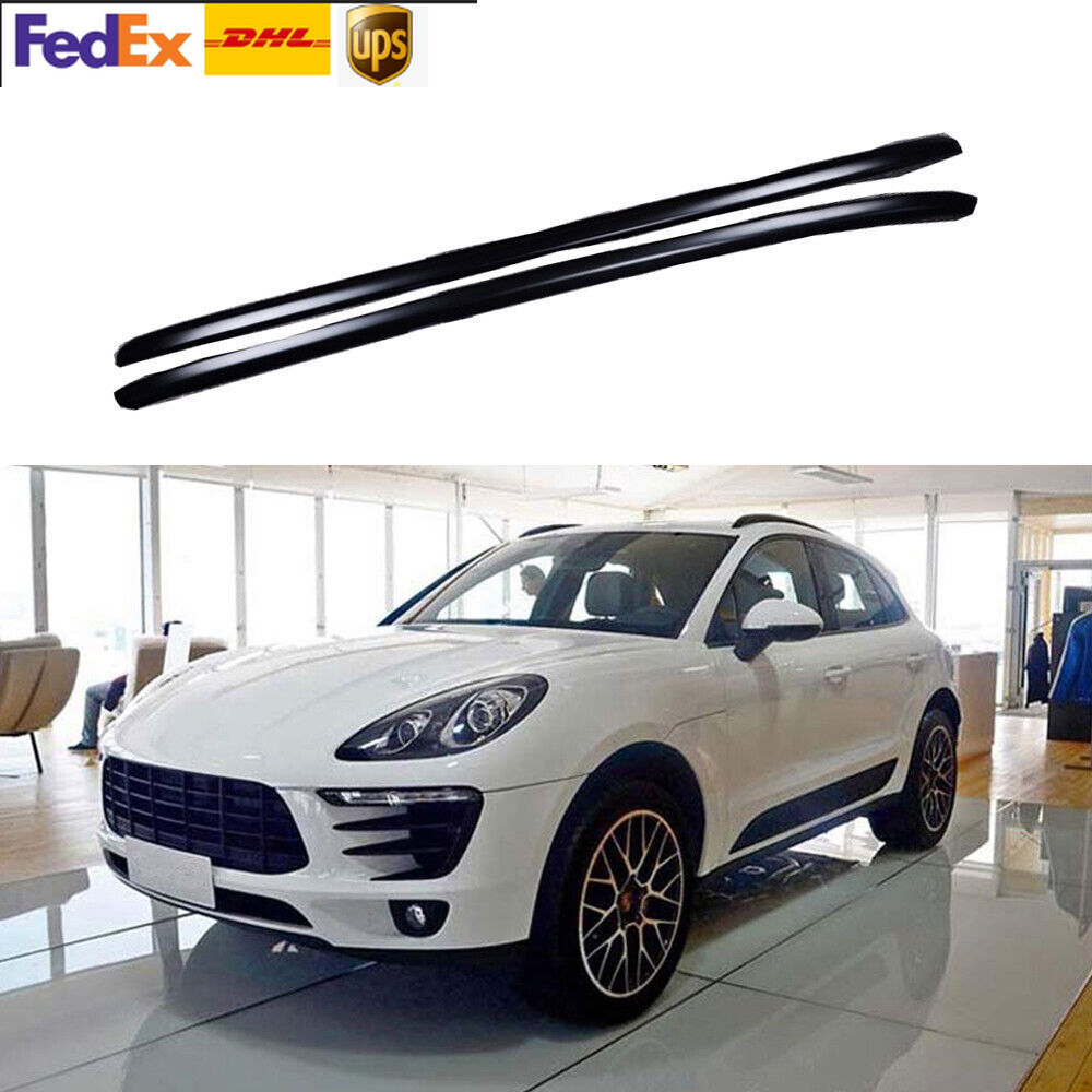 Black roof rack fits for Porsche Macan 20142023 aluminum glossy cargo