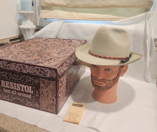 NEW VINTAGE Resistol SAN ANTONIO Cowboy Hat Self Conforming Sz 7 1