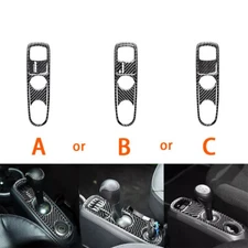 3Pcs Console Gear Shift Panel Cover Carbon Fiber Trim For Smart Fortwo 451 11-15