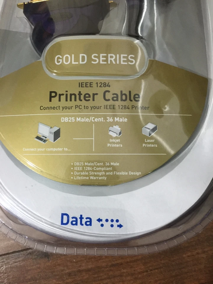 Belkin 24 Gold Plated Connect PC to ieee 1284 printer cable db25 6’ high speed - Image 2 of 4
