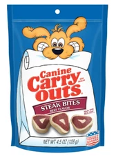 Canine Carry Outs Steak Bites Beef Flavor Dog Treats, 4.5oz Bag