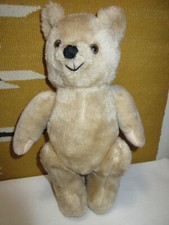 Vintage Fully Jointed Tan Solid but Plush 11" Teddy Bear