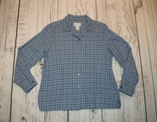 PENDLETON BOARD SHIRT WOMENS 100 WOOL LIGHT BLUE SIZE L LARGE VINTAGE
