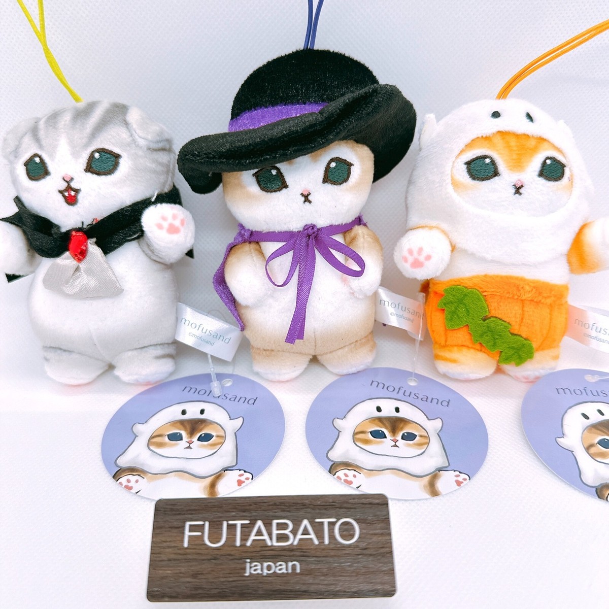 Set of 3 Mofusand Halloween Collectible Mascot Plush Cat 2024