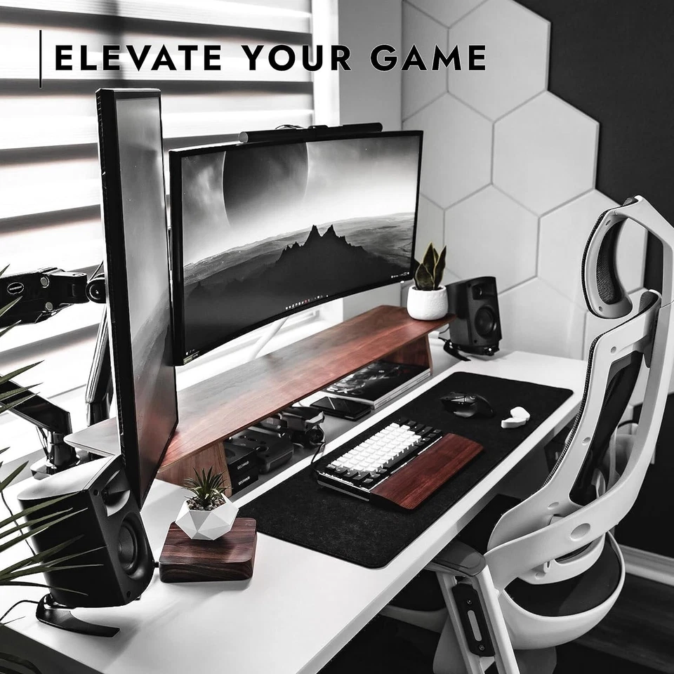 Invision 24"-35" Screens Dual PC Monitor Arm Bracket Desk Stand Mount with Clamp - Image 4 of 4