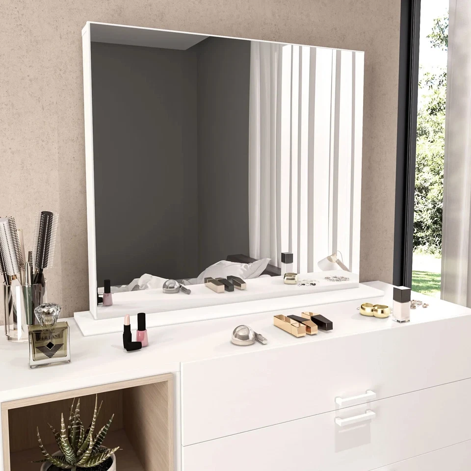 Wall-Mounted or Vanity Mirror with Shelf | Versatile & Modern Design - Image 2 of 4
