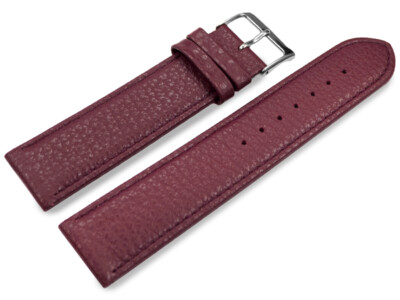 Uhrenarmband weiches Leder genarbt bordeaux 12mm 14mm 16mm 18mm 20mm 22mm