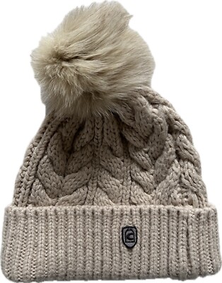 Fell-Bommel-Mütze Cavallo beige / natur Zopfmuster neuwert Einheitsgröße 
