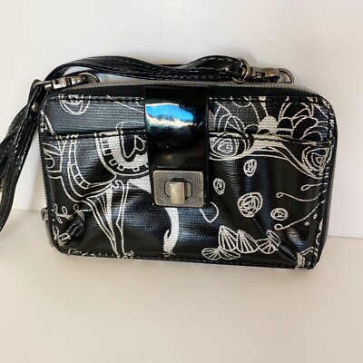 Sakroots Tech It Out Wristlet Wallet Crossbody Smart Phone Black