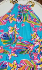 Lilly Pulitzer Siena Engineered Halter Dress Sea Blue Summer Haze XL (29109D)