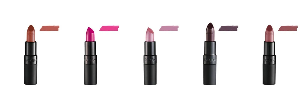 GOSH Velvet Touch Lipstick Long Lasting Shades Shiny with Vitamin E Paraben Free