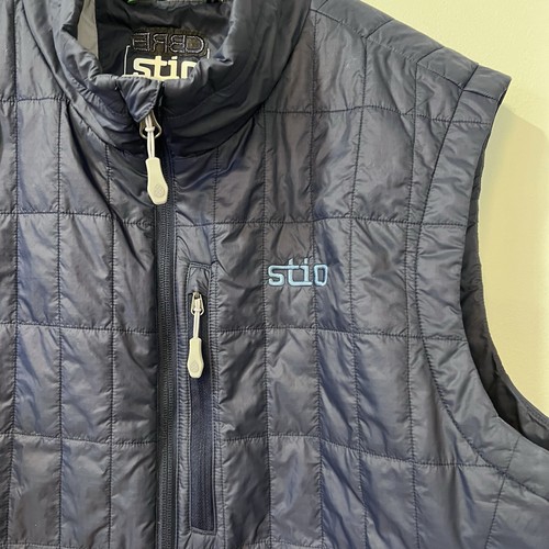 Gilet tampon homme Stio L bleu matelassé fermeture éclair extérieur Azura Primaloft logo isolé - Photo 5/11