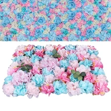 12x Romantic Artificial Flower Wall Hydrangea Rose Backdrop Wedding Decoration