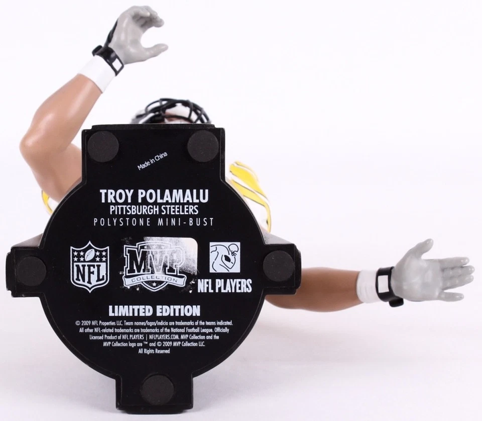 Camiseta deportiva negra coleccionable edición limitada Troy Polamalu Steelers NFL #43 Foto 2 de 4