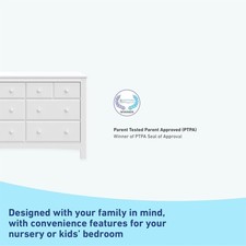 Stork Craft USA Graco Benton 6-Drawer Wood Double Dresser in White