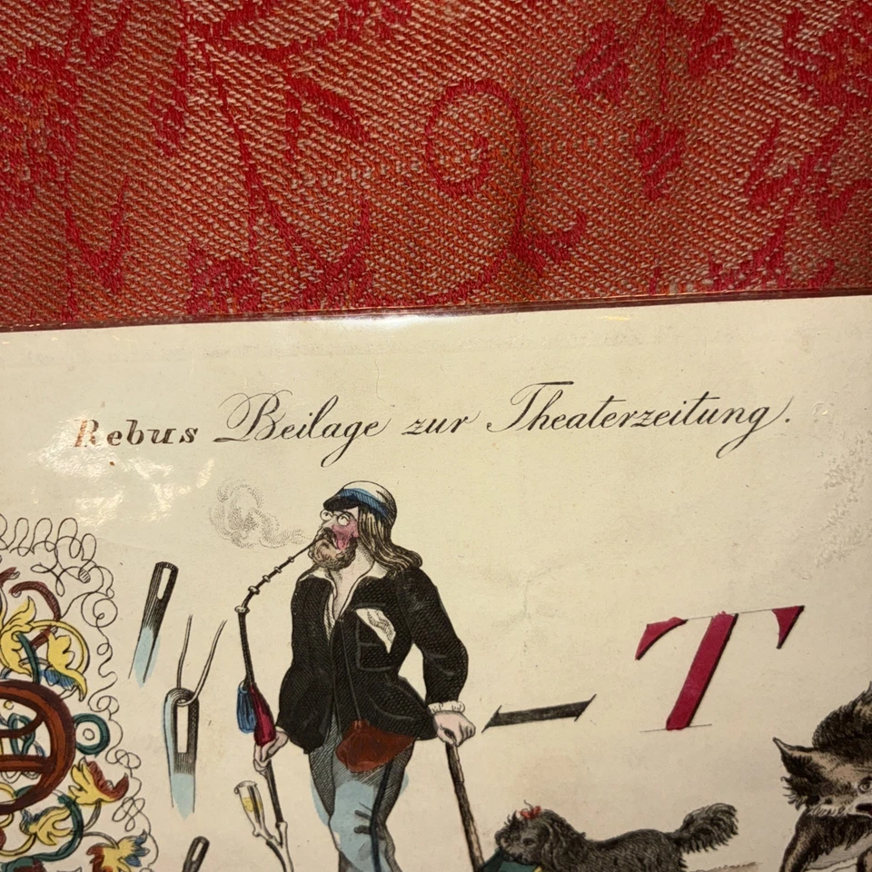 19Th Century Antique German Rebus Picture Puzzle - Image 2 of 4