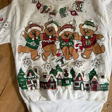 Nutcracker women’s Christmas sweatshirt Med Grandma Core Christmas Ugly Bears